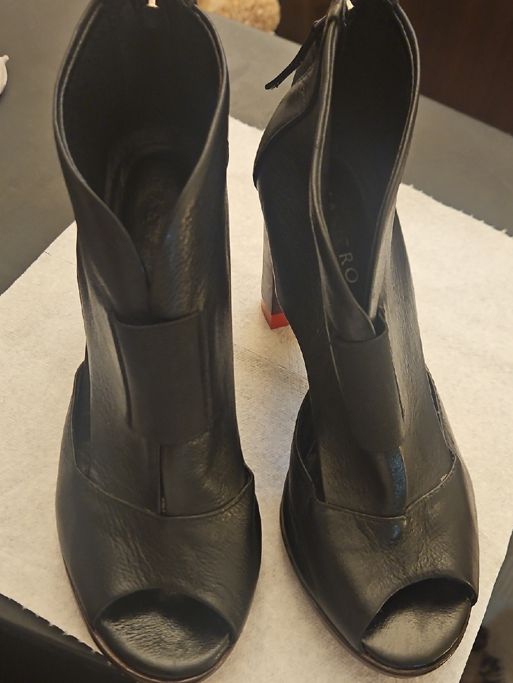 MASIERO BRAZIL Black Women's Peep-Toe Ankle Booties